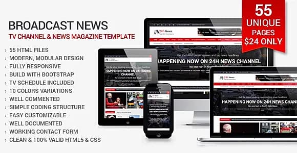 24h News I Magazine HTML Template