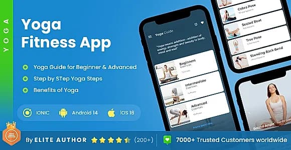 2App Template| Yoga App| Home Workout Fitness App| Fitness app| Workout App| Yoga Guide