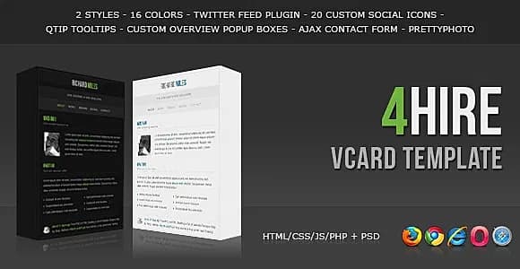 4HIRE - Elegant vCard Template