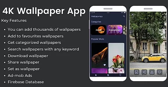 4K/HD  Wallpaper Android App + Admin App