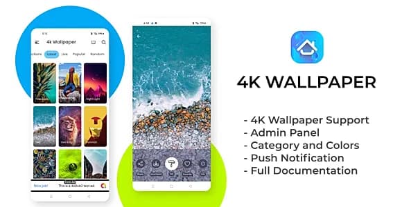 4K Wallpaper App with Live Wallpaper and Admin Panel , Admob Ads