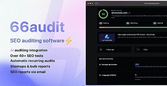 66audit - AI SEO auditing tool (SAAS)