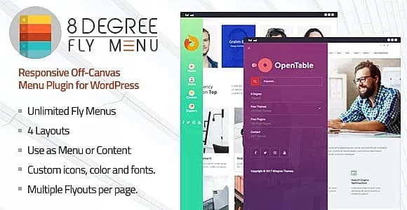 8Degree Fly Menu - Responsive Off-Canvas Menu Plugin for WordPress WordPress Plugin