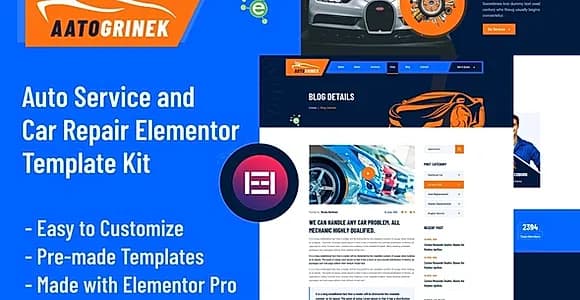 Aatogrinek - Auto Service & Car Repair Elementor Template Kit