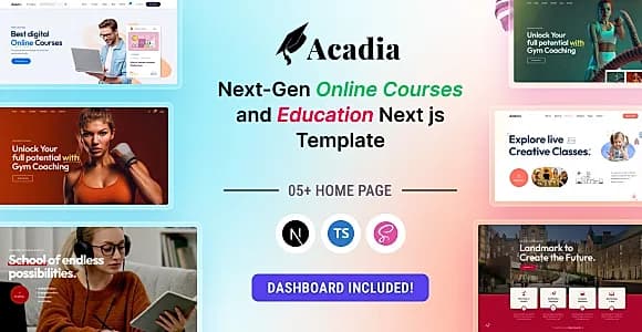 Acadia - University & Online Course  React Next js Template