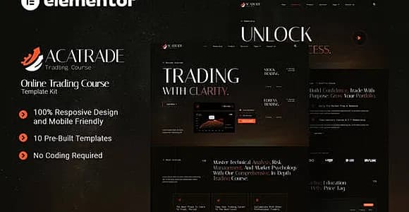 Acatrade - Online Trading Course Elementor Template Kit