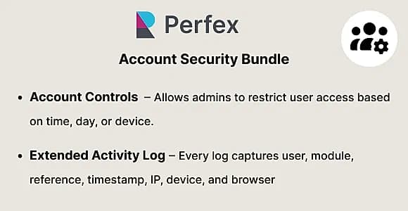Account Security Bundle for Perfex CRM