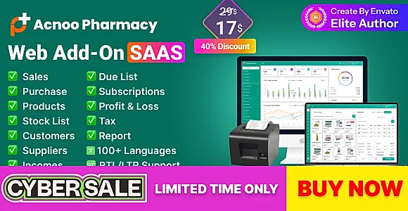 Acnoo Pharmacy - Web Add-on for pharmacy shop I Pharmacy store