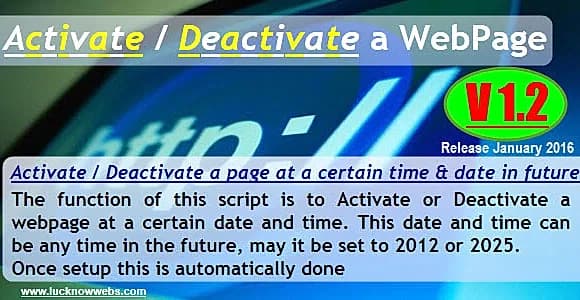 Activate/Deactivate a Webpage