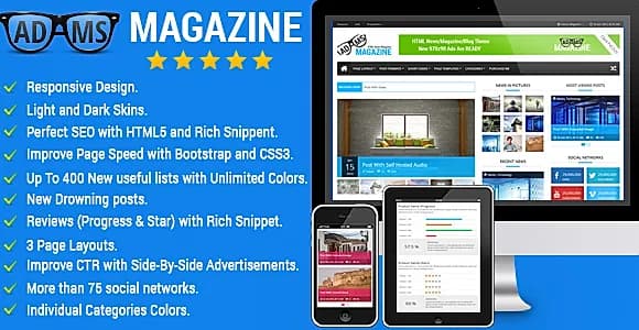 Adams Magazine - Responsive Magazine/Blog Theme