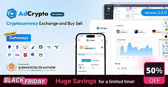 AdCrypto - Cryptocurrency Exchange and Buy Sell Full Solution