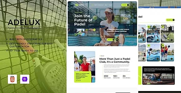 Adelux - Padel Club & Community HTML Bootstrap Template
