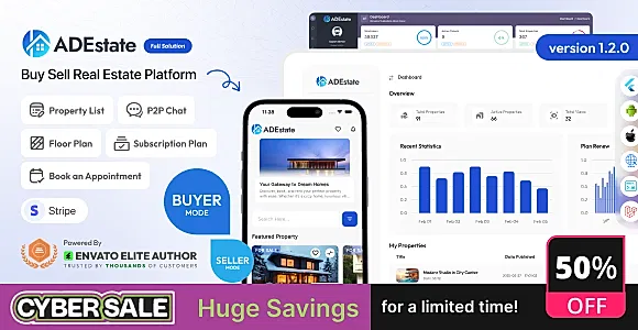 AdEstate - Real Estate Marketplace for Buying & Selling Properties Platform