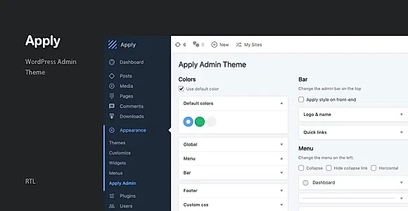 Admin Theme - Apply WordPress Plugin