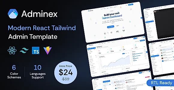 Adminex - React Admin Dashboard Template (React 19)