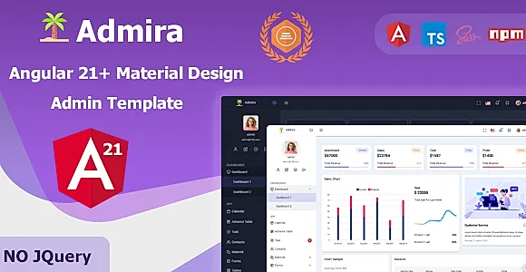 Admira - Angular 21+ Material Design Admin Dashboard Template
