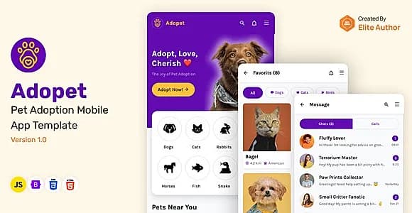 Adopet - Pet Adoption Mobile App Template