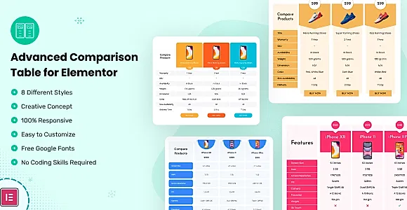 Advanced Comparison Table for Elementor
