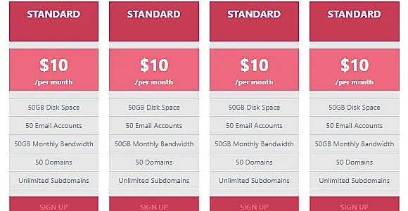 Advanced Pricing Table