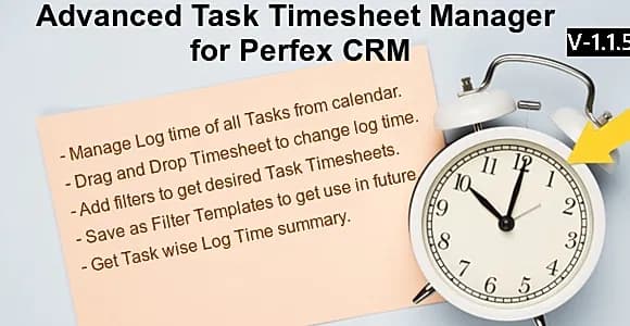 Advanced Task Timesheet Manager Module for Perfex CRM