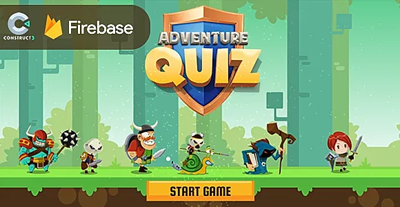 Adventure Quiz - HTML5 Game (Construct 3) + Firebase Leaderboard (No plugin)