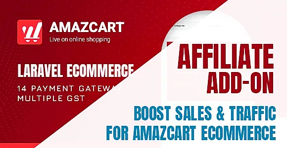Affiliate add-on | AmazCart Laravel Ecommerce System CMS