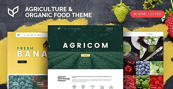 Agricom - Agriculture & Organic Food HTML Template Pack