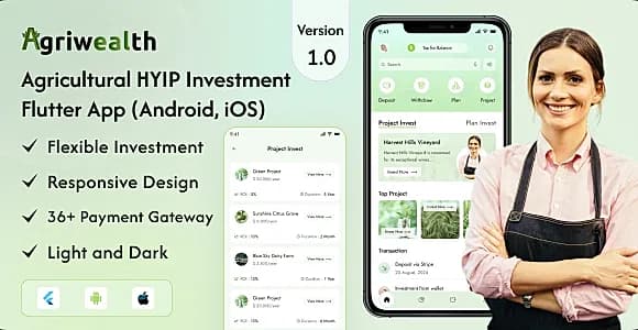 AgriWealth - Agricultural HYIP Investment Mobile Application (Android, iOS)