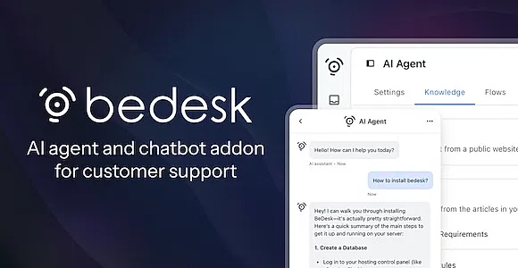 AI agent and chatbot addon for BeDesk support platform