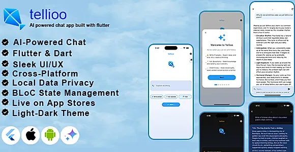 AI Chat Bot Full Dart Flutter App Chat GPT Grok Android iOS w/ Wireframe
