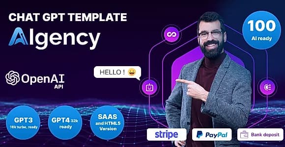 AI Chat GPT OpenAI - AIgency -  SAAS and HTML 5 version