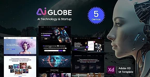 Ai Globe - AI Technology & Startup Business Adobe Template