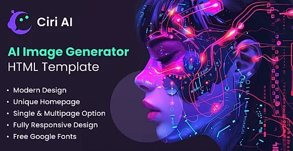 AI Image Generator HTML Template - Ciri AI