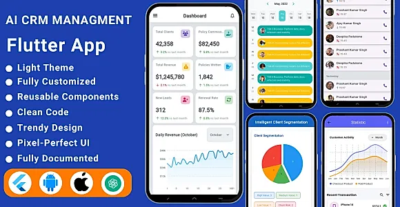AI-Powered Client & Policy Management App | Flutter CRM Management System