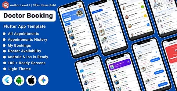 AI-Powered Healthcare Appointment Booking Flutter App Template | Doctor Appointment Booking App