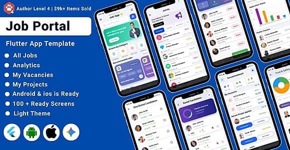 AI-Powered Hospitality Staff Job Portal Flutter App Template | Job Portal App