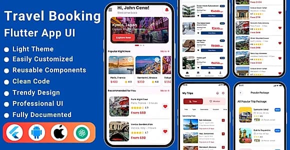 AI-Powered Travel Booking Flutter App Template | Tour Booking | Travel App