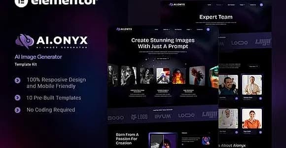 Aionyx - AI Image Generator Elementor Template Kit