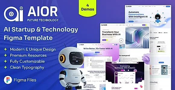 Aior - AI Startup & Technology Figma Template