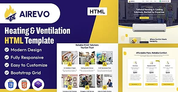 Airevo - Heating & Ventilation HTML Template