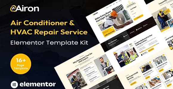 Airon - Air Conditioner & HVAC Repair Services Elementor Template Kit