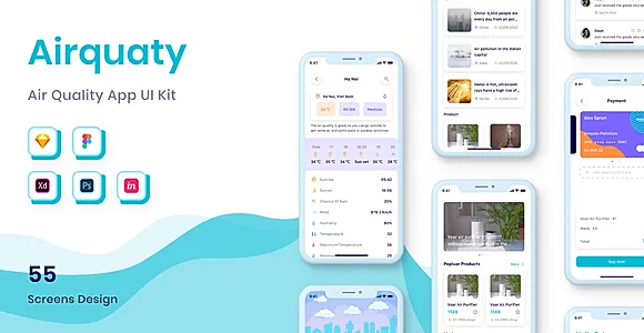 Airquaty - Air Quality App UI Kit