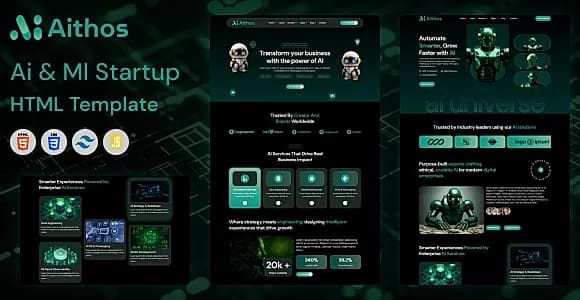 Aithos – AI & Machine Learning Startup HTML Template