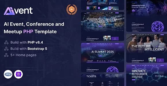 Aivent - AI Event, Conference and Meetup PHP Template