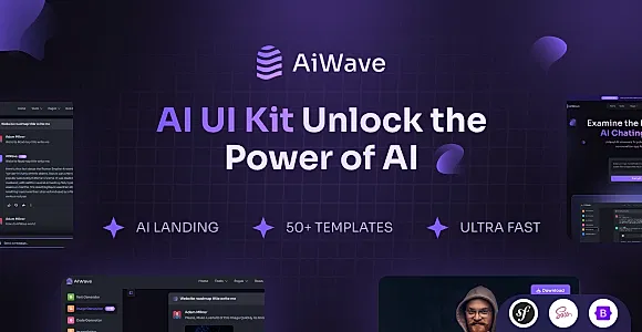 Aiwave - Symfony - AI SaaS Website + Dashboard UI Kit