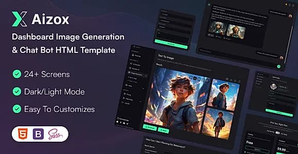 Aizox - Dashboard Image Generation & Chat Bot HTML Template