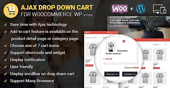Ajax Drop Down Cart for WooCommerce Wordpress
