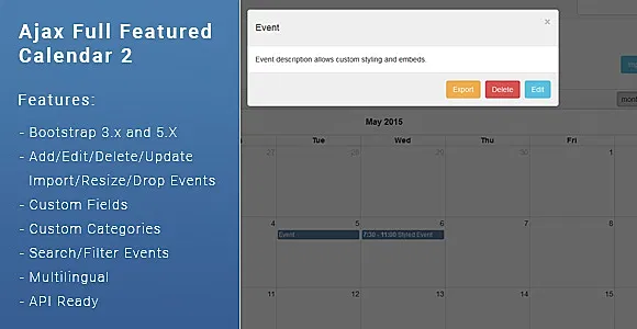 Ajax Full Featured Calendar 2