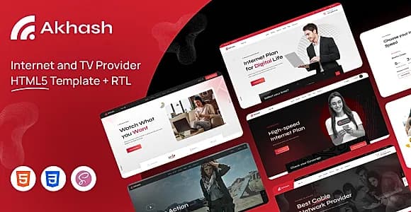 Akhash - Internet and TV Provider HTML5 Template + RTL