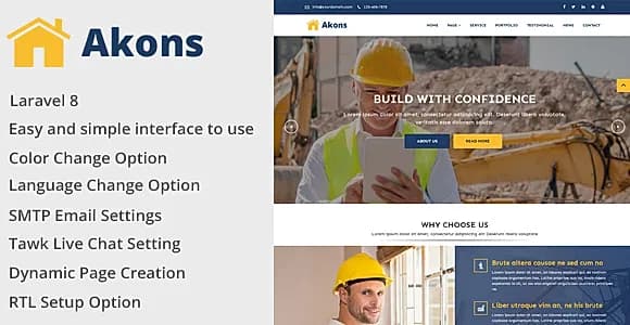 Akons - Building and Construction Website CMS